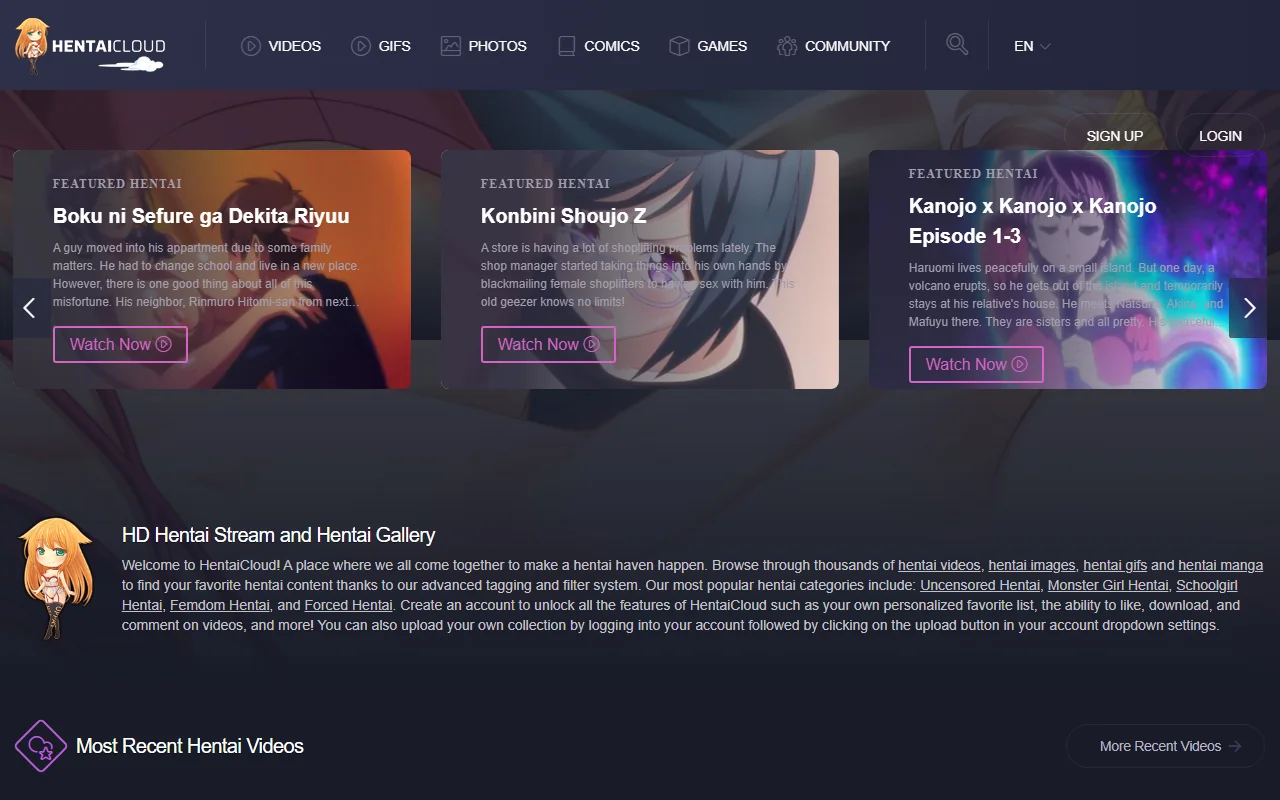 Screenshot: Hentaicloud Screenshot of Hentaicloud
