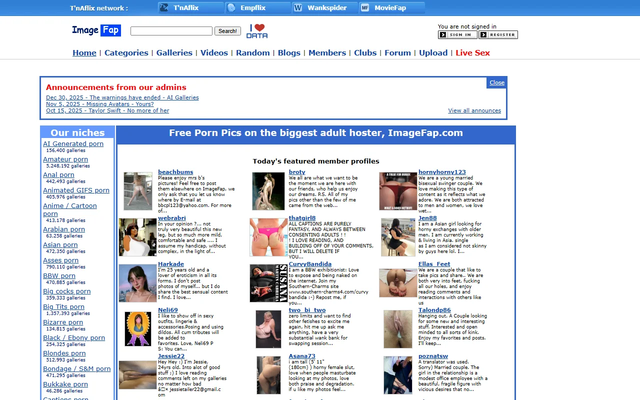 Screenshot: Imagefap Screenshot of Imagefap